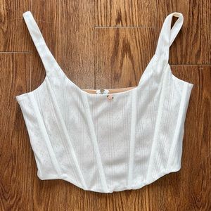 NEW WITH TAGS With Jean Cindy Corset | White Pointelle corset top